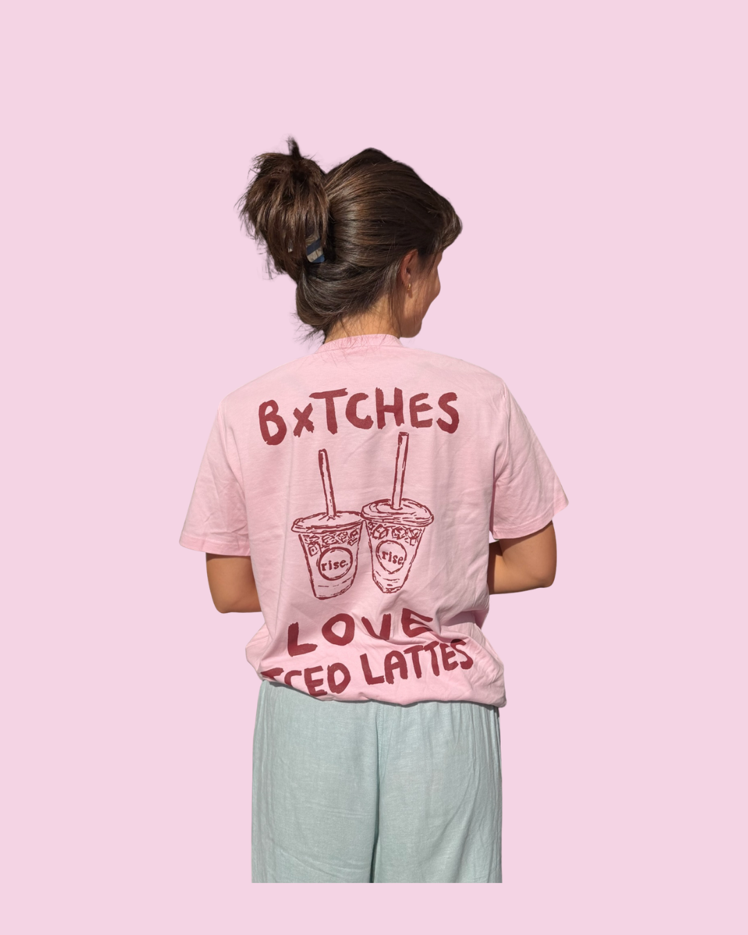 Rise X Nia Beynon T Shirts - BXTCHES LOVE ICED LATTES