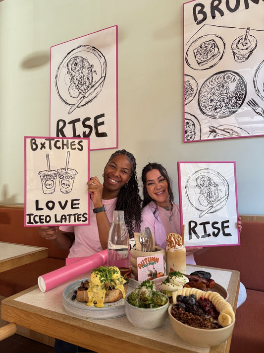 'Bxtches Love Iced Lattes' Art Print by Nia Beynon – A3 Giclée Coffee Wall Art