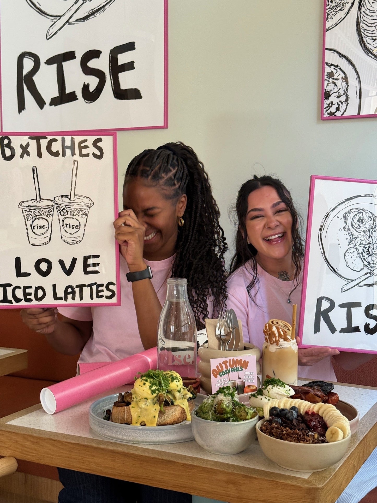 'Bxtches Love Iced Lattes' Art Print by Nia Beynon – A3 Giclée Coffee Wall Art